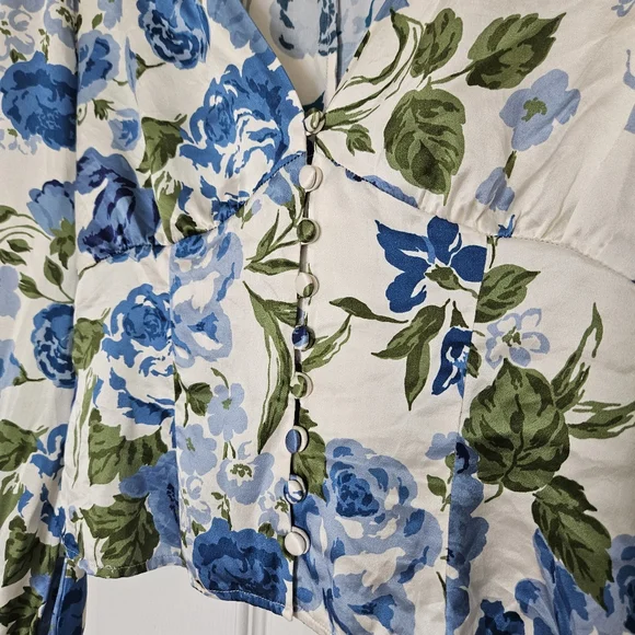 Reformation Blue Floral Blouse - Picture 4 of 6